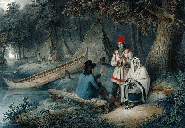 Cornelius Krieghoff Indian Wigwam in Lower Canada